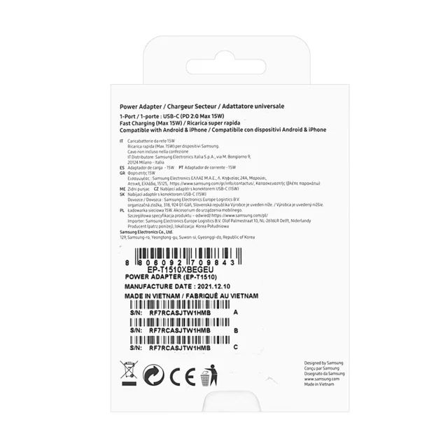 Samsung EP-T1510 15W Wall Charger