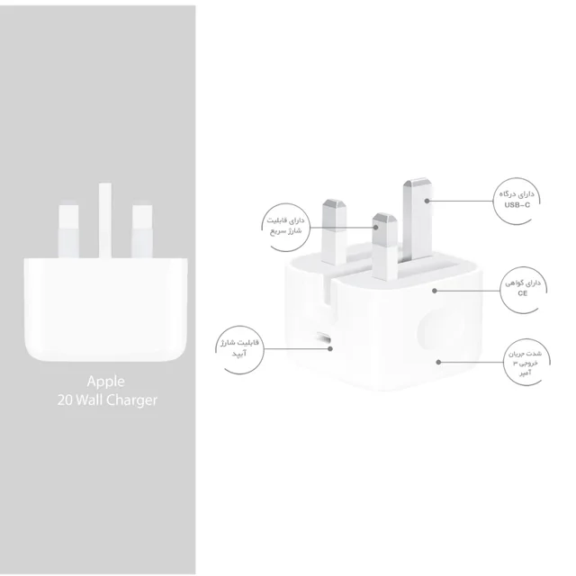Charger Apple 20W Three Pin